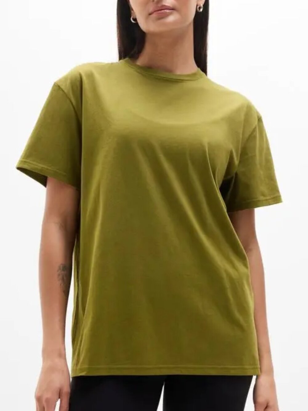 New Athleta True Cotton Tee in Picoline Olive